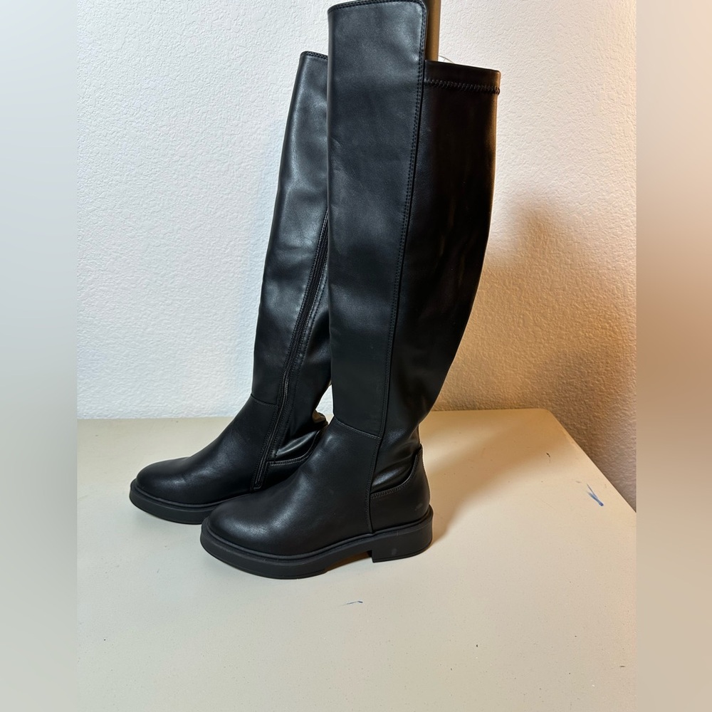 Steve Madden Black Over-the-Knee Leather Boots